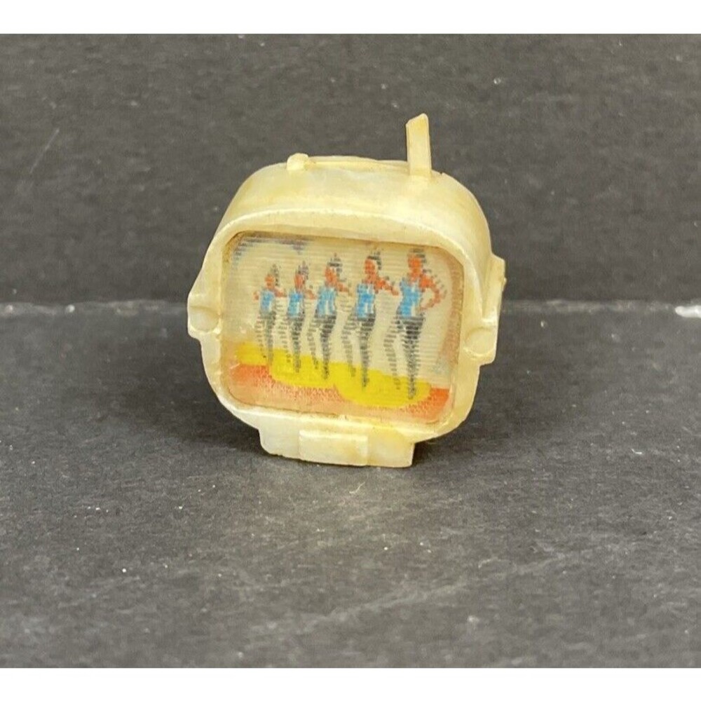 Mini Lenticular Television TV Set 60s Vintage Lundby Flicker Dollhouse Mini READ